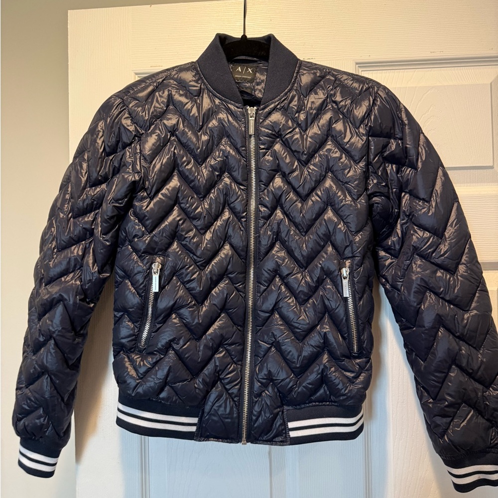 Armani Exchange Dark Blue Chevron Jacket